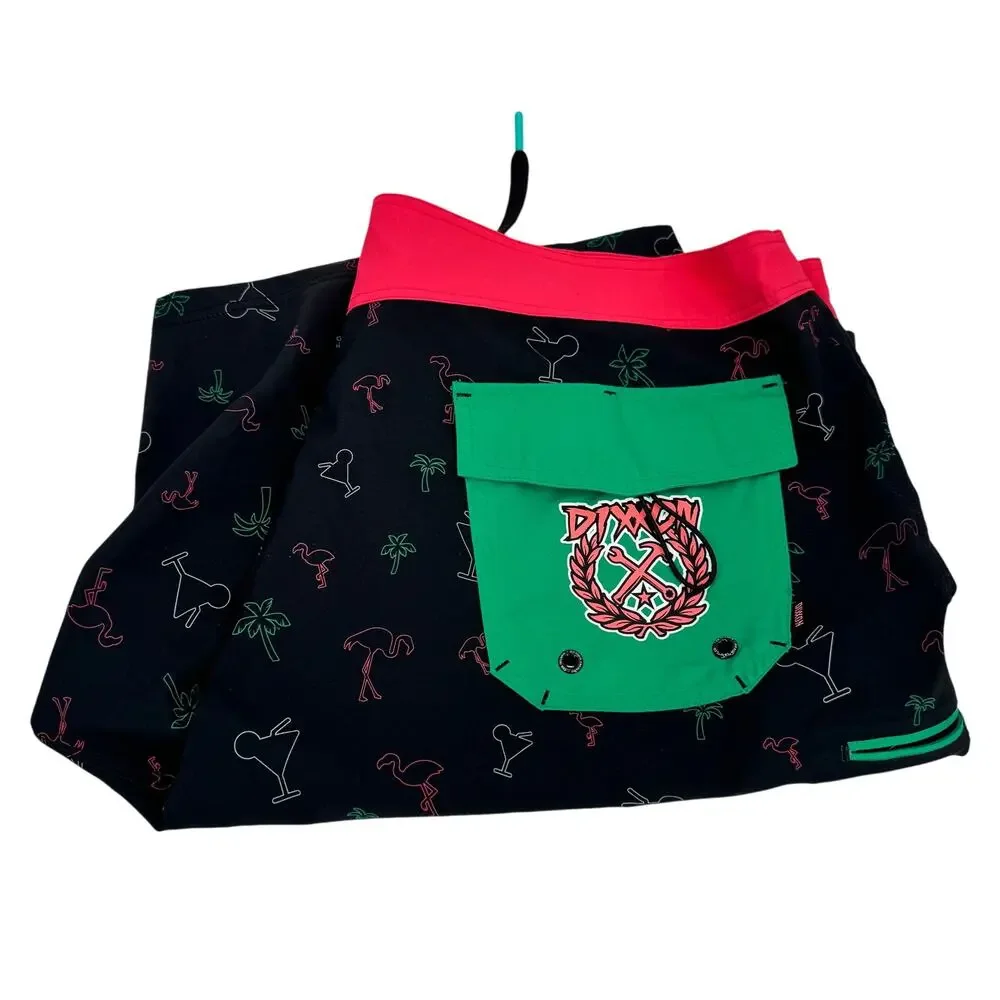 Dixxon Board Shorts Mens 42 (42x10 ACTUAL) Maritini‎ Bay Unlined Swim Beach
